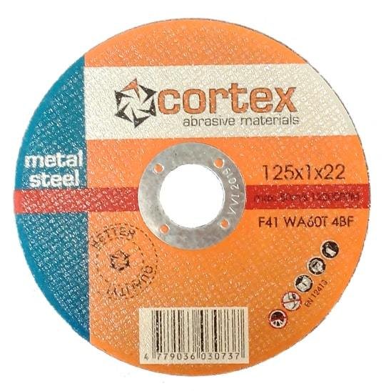 Metalo pjovimo diskas CORTEX BQ, 125 x 1,0 x 22 mm, plienui