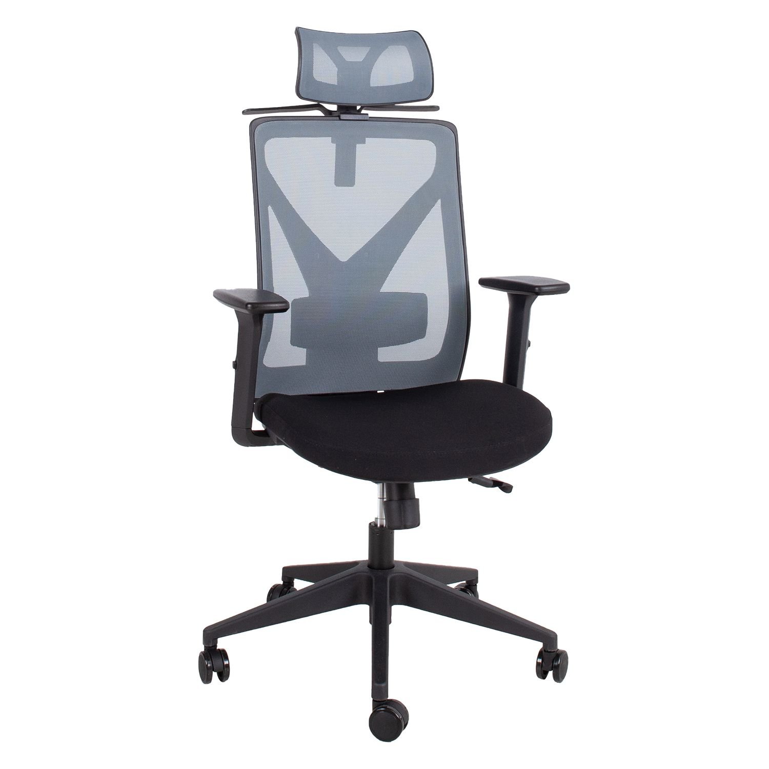 Biuro kėdė MIKE, 64x65x110-120cm,  juoda/pilka