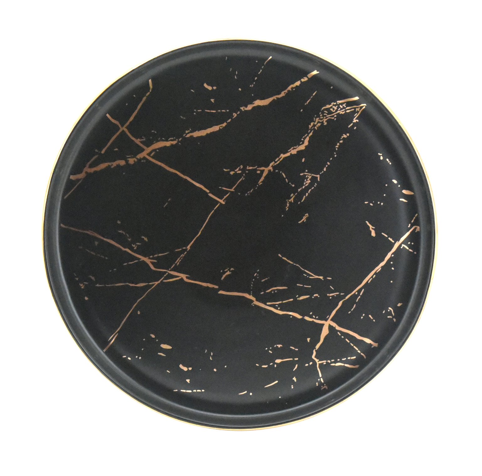 Pietų lėkštė AURORA Black/golden marble, ø 25 cm
