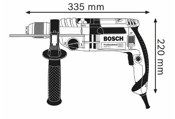 Elektrinis smūginis gręžtuvas BOSCH PRO GSB 24-2, 1100 W (su priedais) - 3