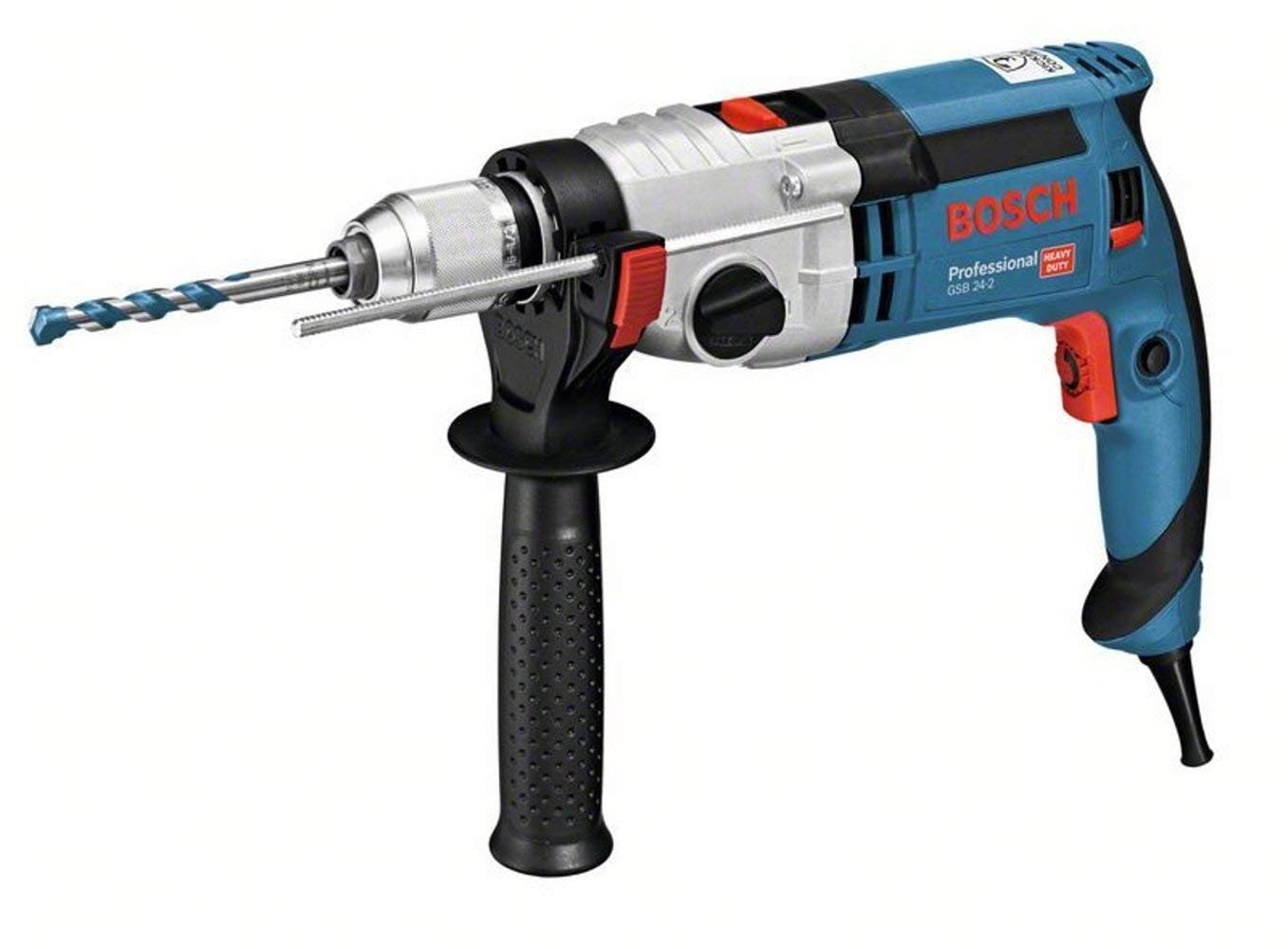 Elektrinis smūginis gręžtuvas BOSCH PRO GSB 24-2, 1100 W (su priedais)-1