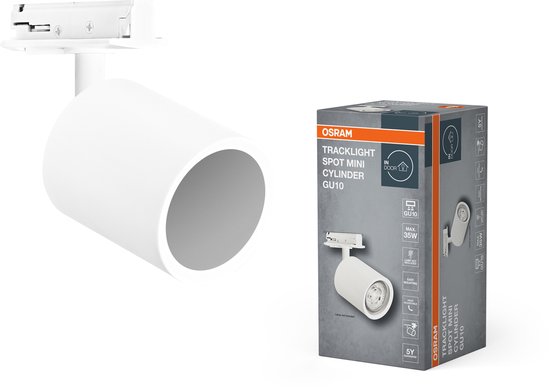 Taškinis bėgelių šviestuvas OSRAM TRACKLIGHT SPOT MINICYLINDER, 1xGU10, baltas, 14x9x6,5cm-1