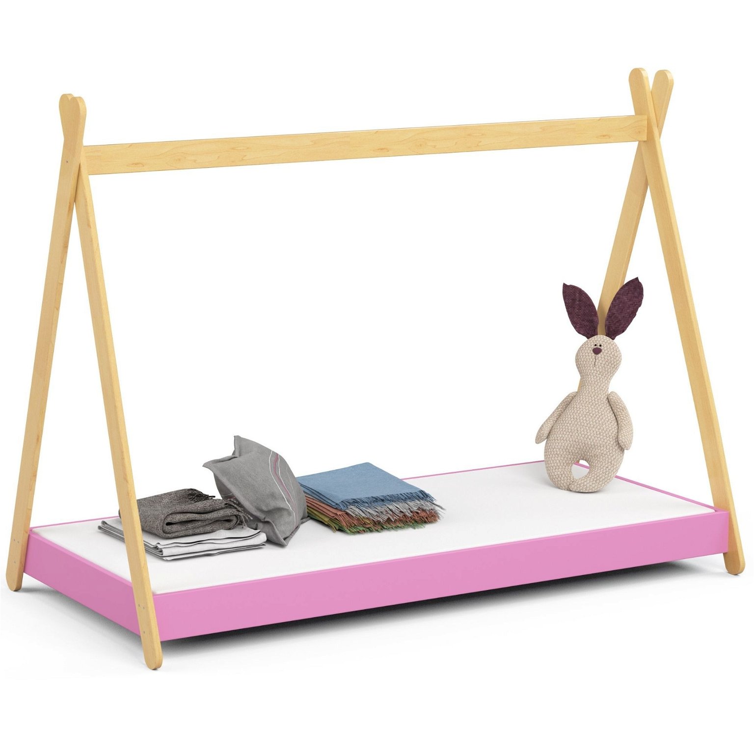 Vaikiška lova su čiužiniu GEM, 180x80 cm, rožinė