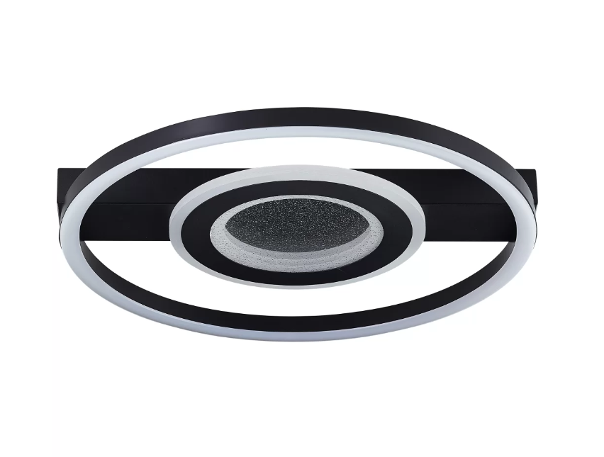 Lubinis LED šviestuvas BRILLIANT QUEENS, 26 W, 3000 K, 2400 lm, juodos sp, Ø 37 x 5 cm-1