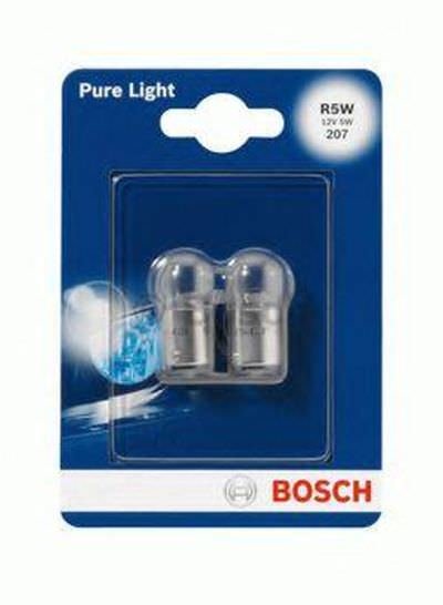 Automobilinės lemputės BOSCH Pure Light, R5W, BA15s, 5 W, 2 vnt.