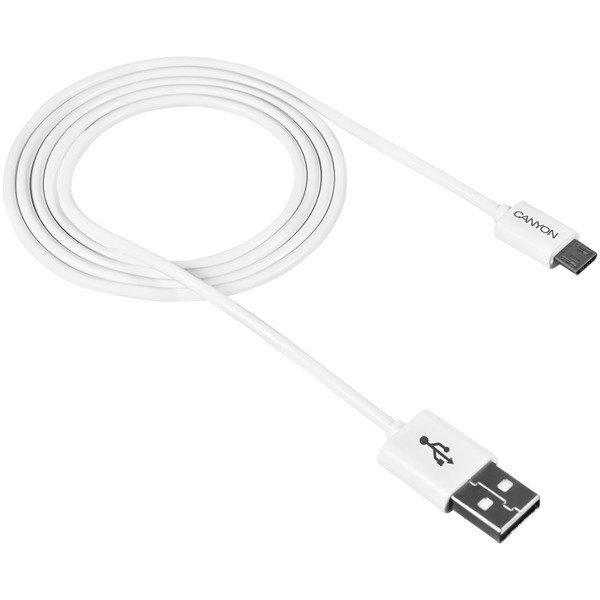USB laidas CANYON Micro USB, 1 m., baltos sp.