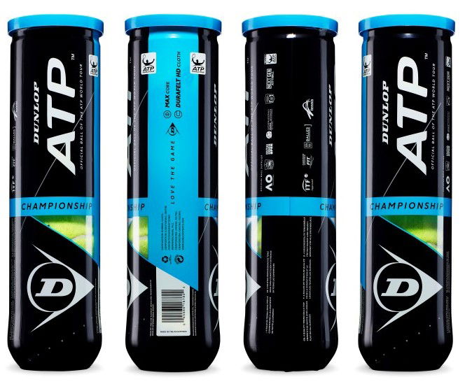 Teniso kamuoliukai Dunlop ATP CHAMPIONSHIP 4-tube ITF-1