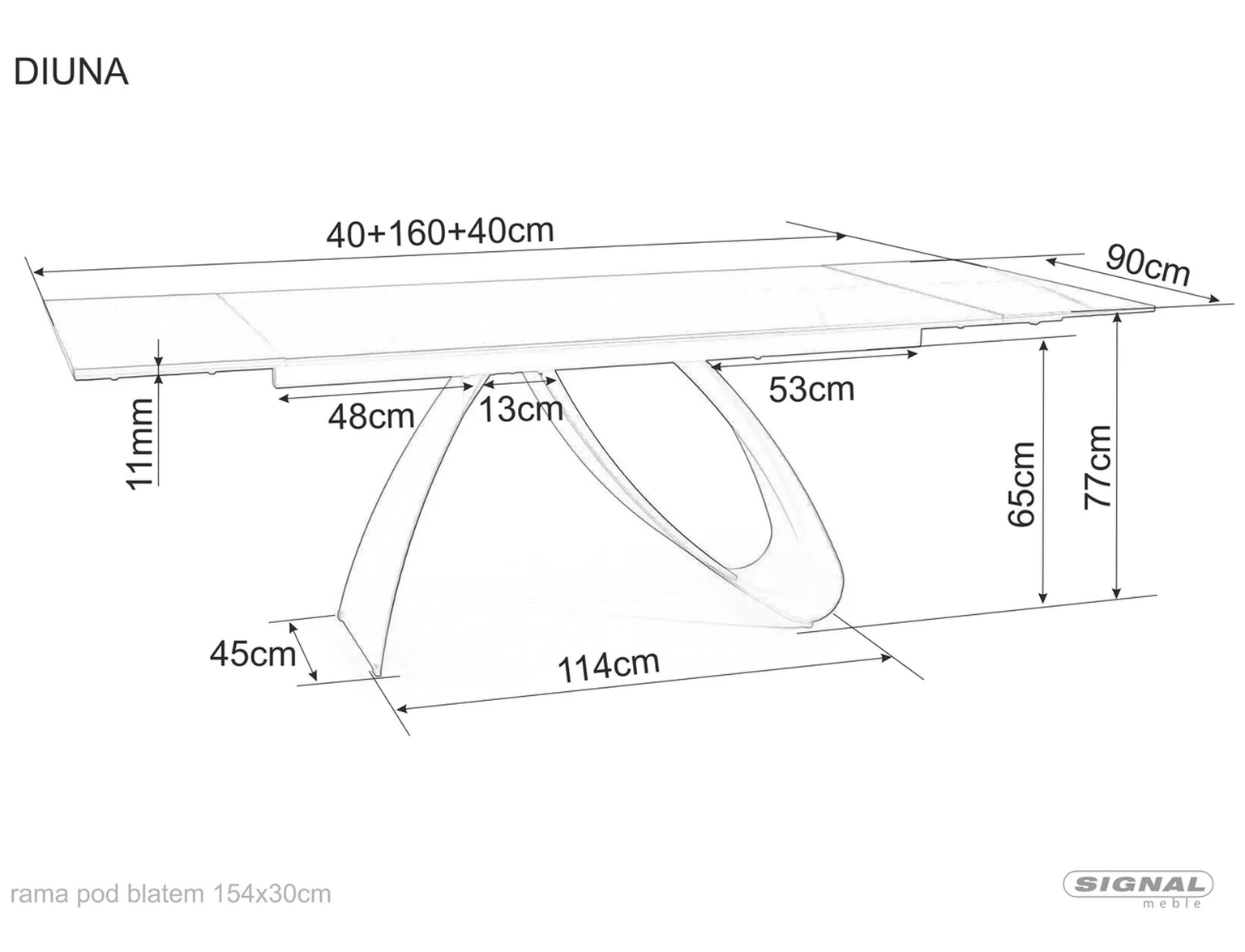 Valgomojo stalas DIUNA, 160(240) x 90 cm - 3