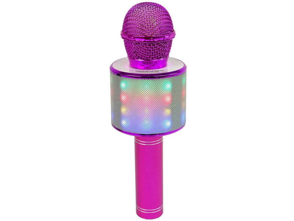 Belaidis karaoke mikrofonas su garsiakalbiais ir įrašymo funkcija WS-858, rožinis - 6