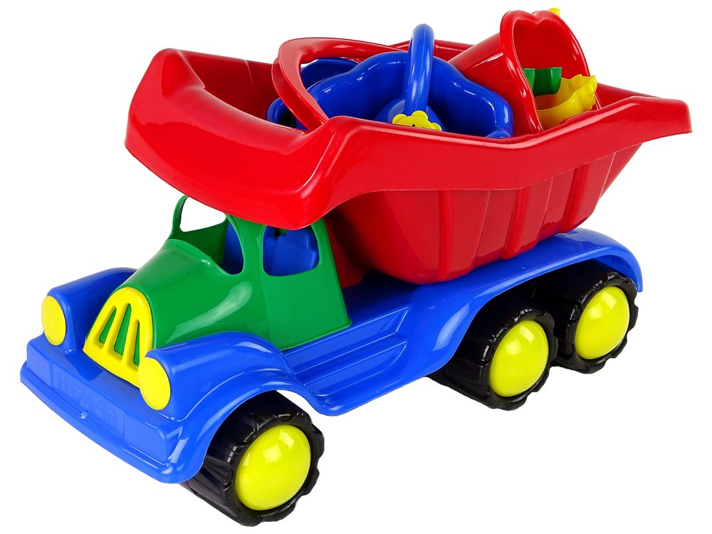 Smėlio žaislų rinkinys su automobiliu, 10 dalių - 5