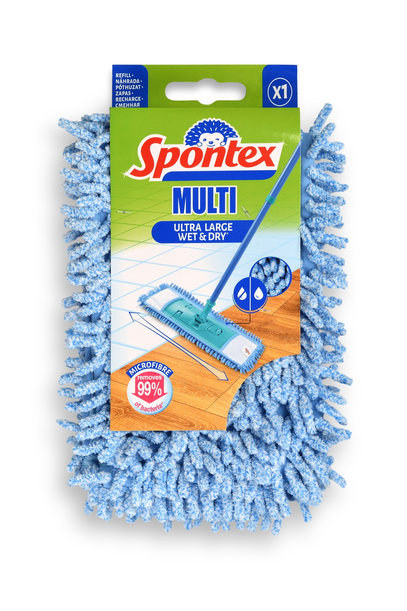Pakaitinė mikropluošto su šeniliu šluoštė šepečiui SPONTEX MICROWIPER MULTI