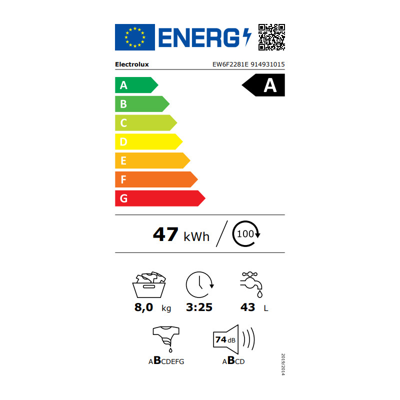 Skalbyklė ELECTROLUX EW6F2281E, 8 kg - 6