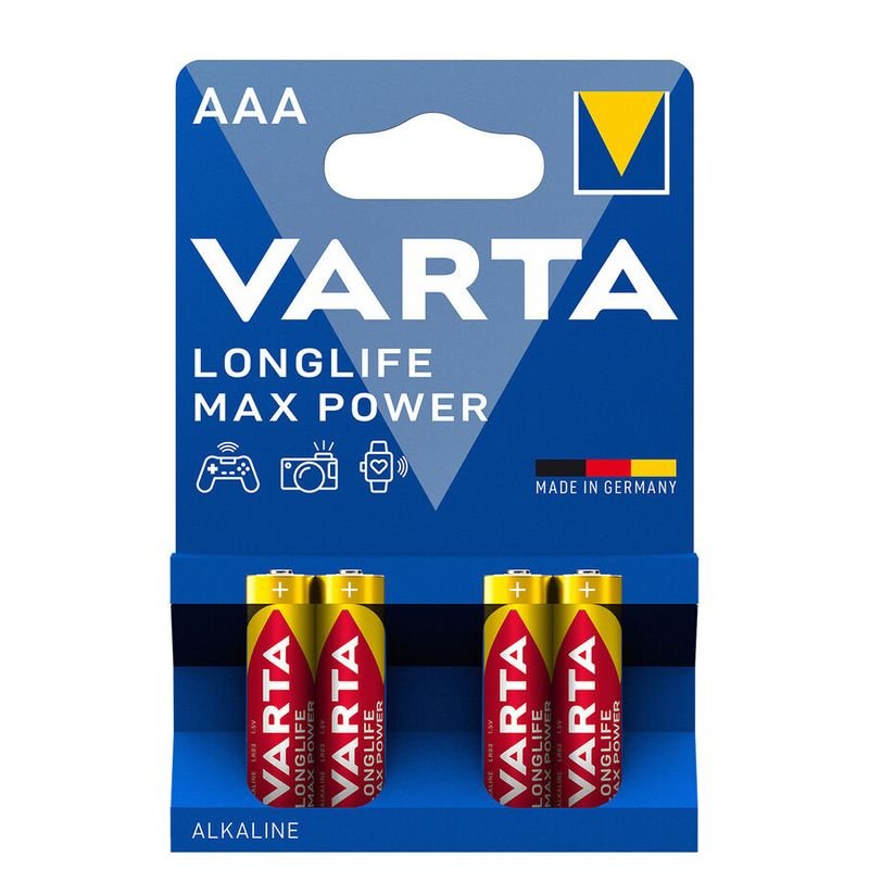Elementai VARTA MAX POWER, AAA, šarminiai, 4 vnt