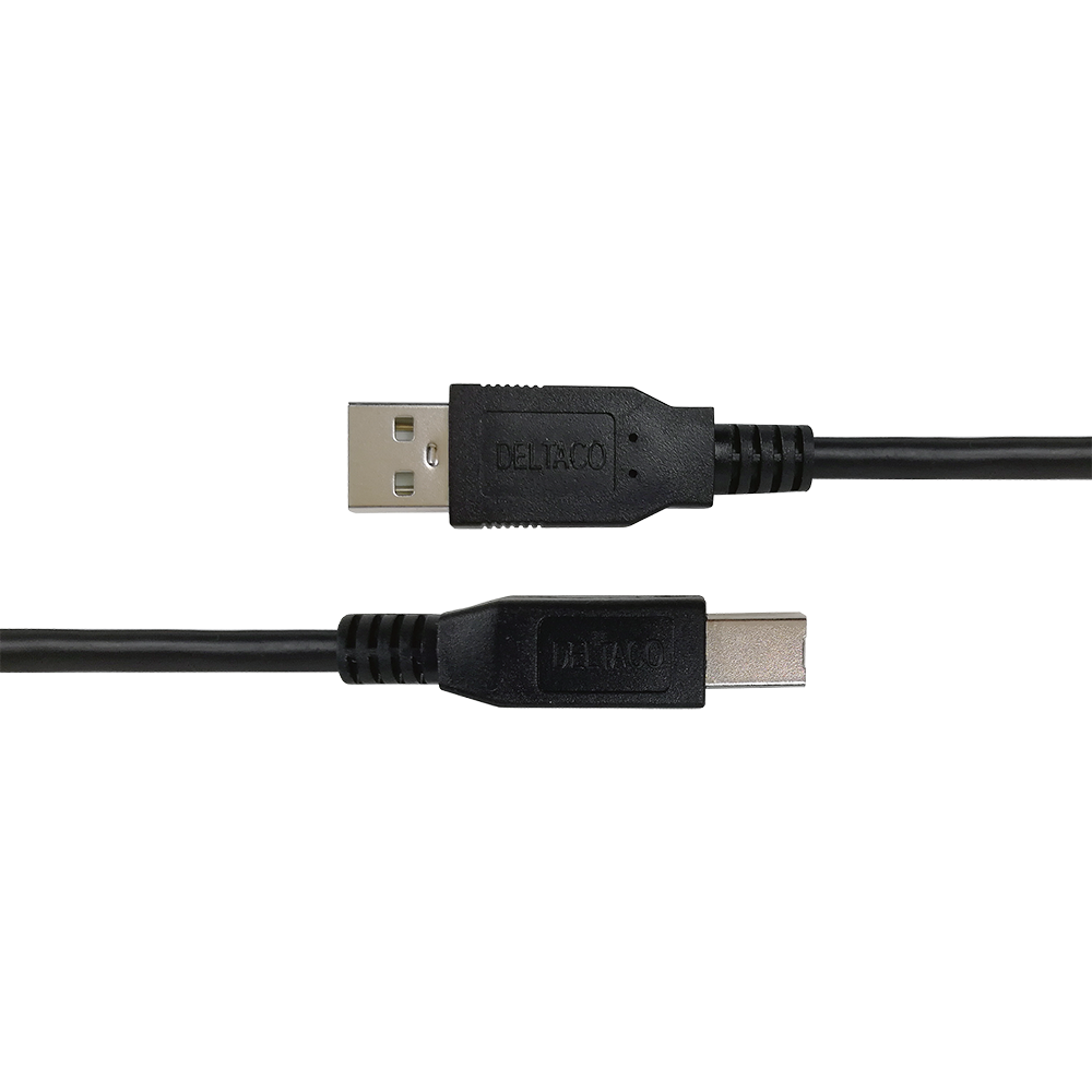 Kabelis DELTACO USB-B 2.0, 1m juodas