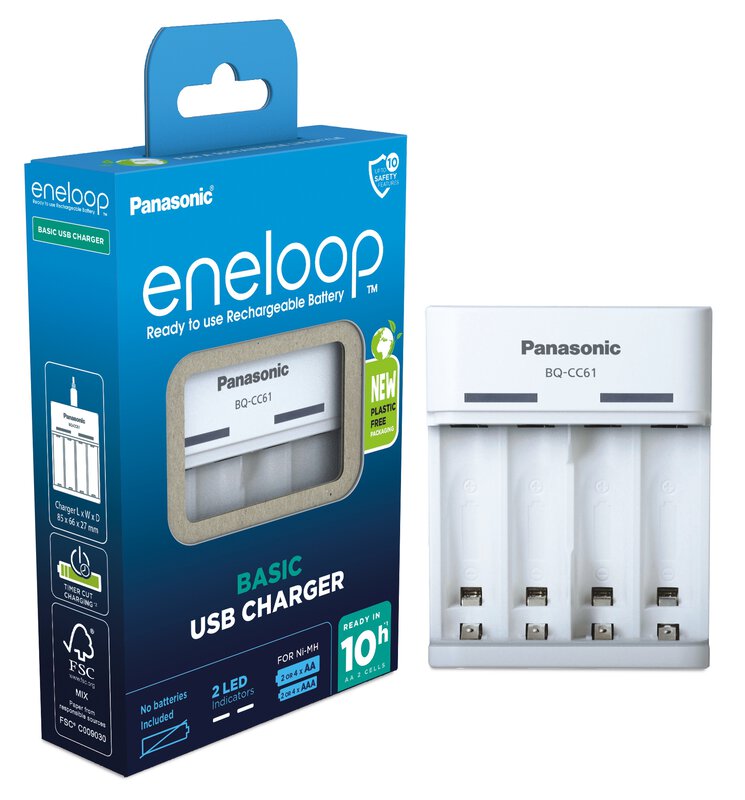 Elementų pakrovėjas PANASONIC ENELOOP BQ-CC61USB-0