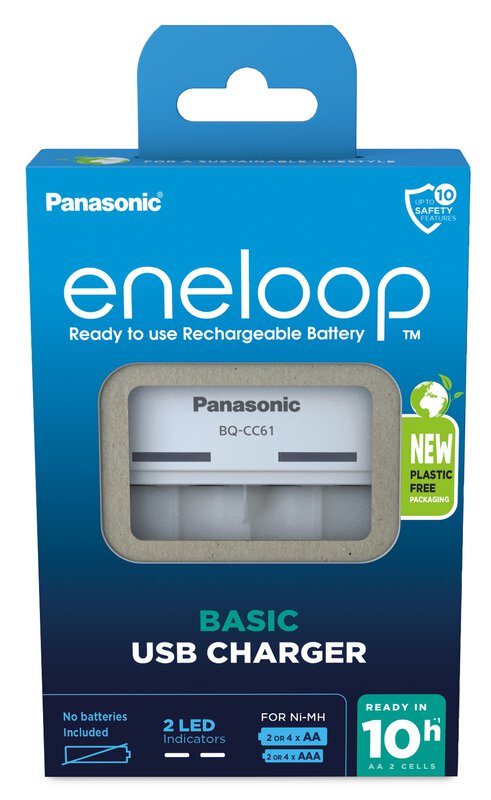 Elementų pakrovėjas PANASONIC ENELOOP BQ-CC61USB-1