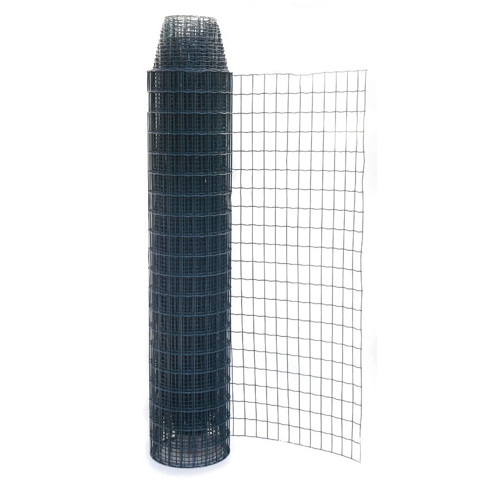 Tvoros tinklas, virintas, PVC, žalios sp., 100 x 75 x 2,2 mm x 1,0 x 25 m-0