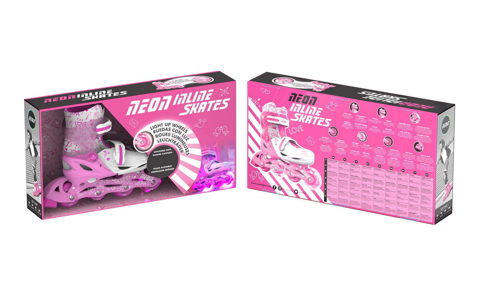 Riedučiai  Yvolution Neon Inline, rožinė, 30-33 dydis - 3