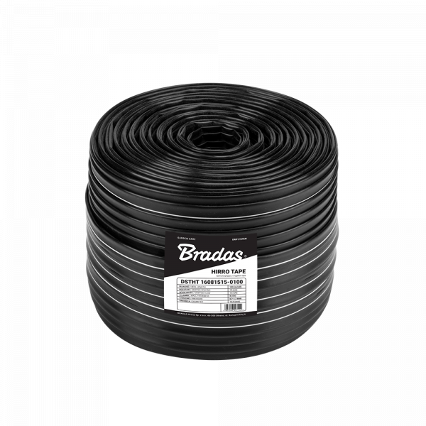 Lašelinio laistymo juosta BRADAS HIRRO TAPE, 100 m (16mm / 8mil / 1,5l/h / 15cm)-0