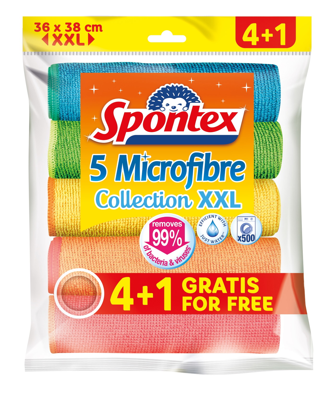 Mikropluošto šluostės SPONTEX XXL 4+1 vnt.-0