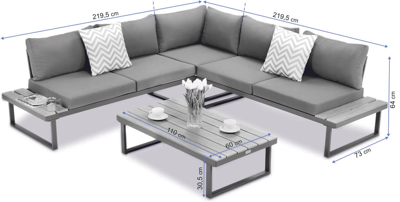 Lauko baldų komplektas EMERSON, Dark Grey - 8