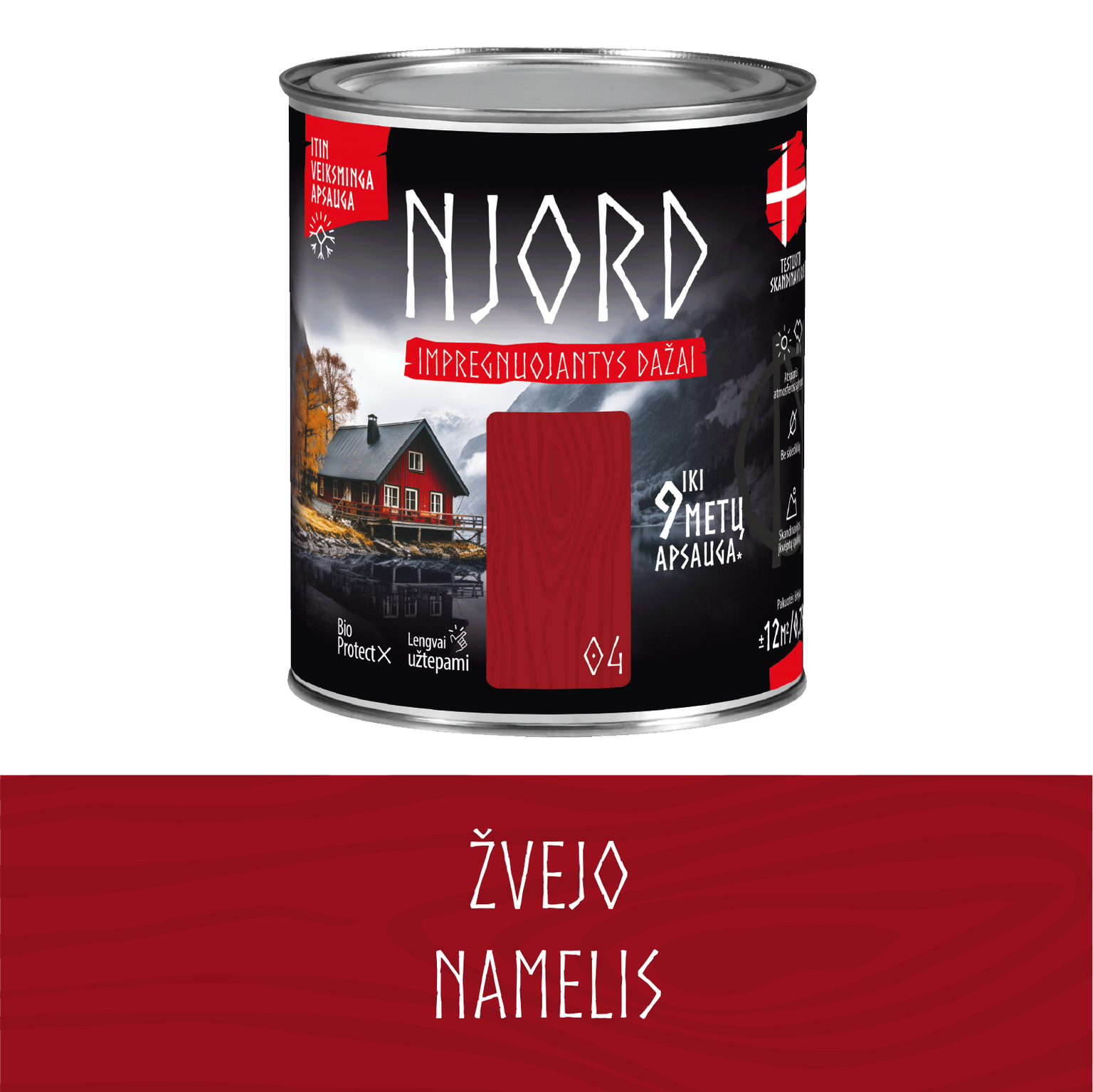 Impregnuojantys dažai medienai NJORD, žvejo namelio sp., 2,5 l-0