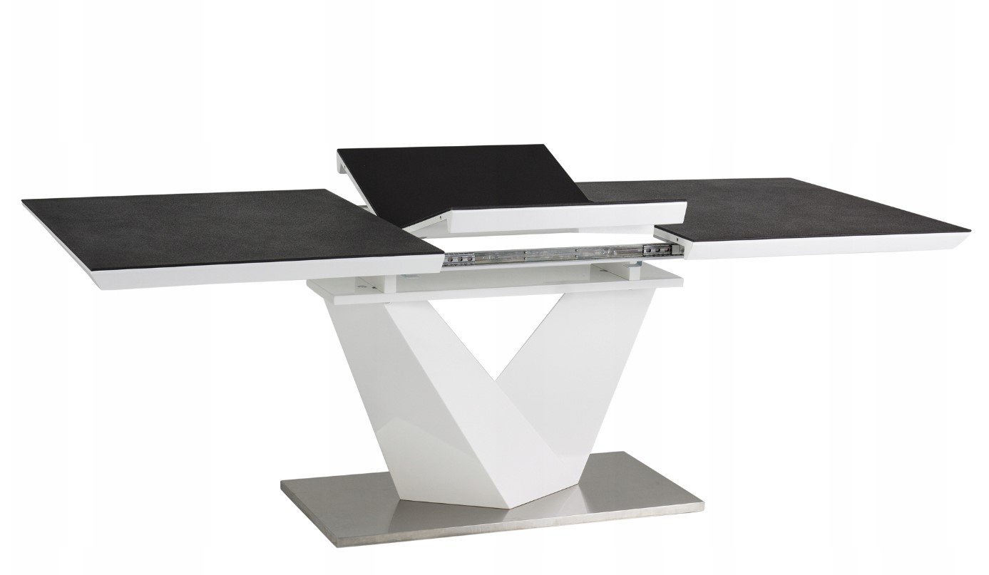 Valgomojo stalas ALARAS II, 140 x 85 cm, juoda/balta - 3