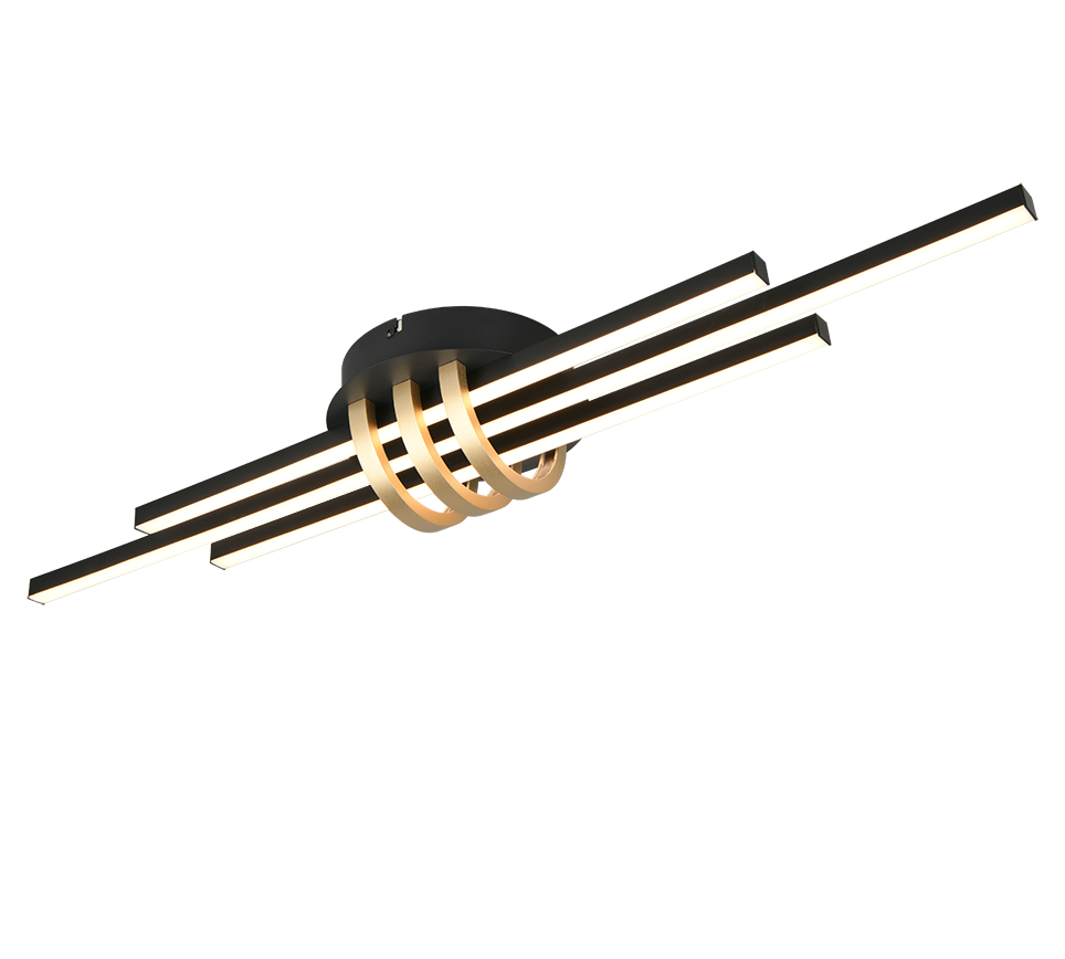 Lubinis LED šviestuvas REALITY CINTO, 20W, 3000K, 2380lm, juodos/auksinės sp., 10x18x80cm-0