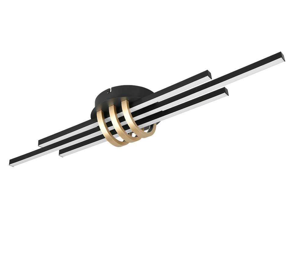 Lubinis LED šviestuvas REALITY CINTO, 20W, 3000K, 2380lm, juodos/auksinės sp., 10x18x80cm - 4