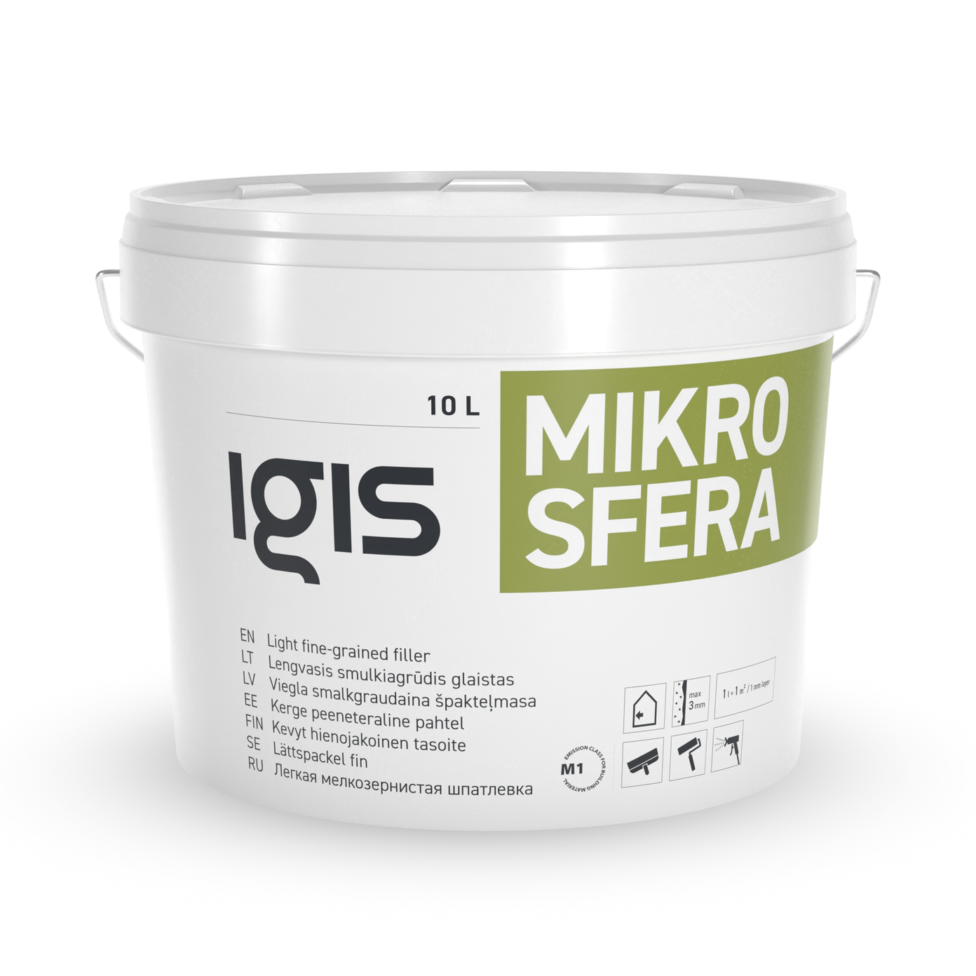 Lengvas smulkiagrūdis glaistas IGIS MIKROSFERA, 10 l 10,00 L-0
