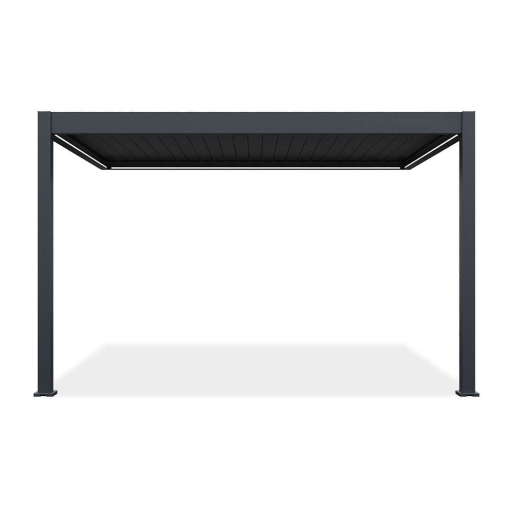 Pavėsinė Pergola ELEGANCE WALL AUTOMATIC 300x400 cm su LED, Anthracite, montuojama prie sienos - 3