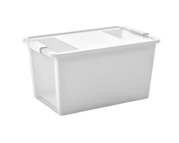 Daiktų saugojimo dėžė su dangčiu KIS BI-BOX L, baltos sp., 55 x 35 x h28 cm, 40 L