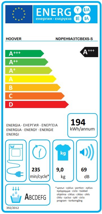 Džiovyklė Hoover NDPEH9A3TCBEXS-S - 4