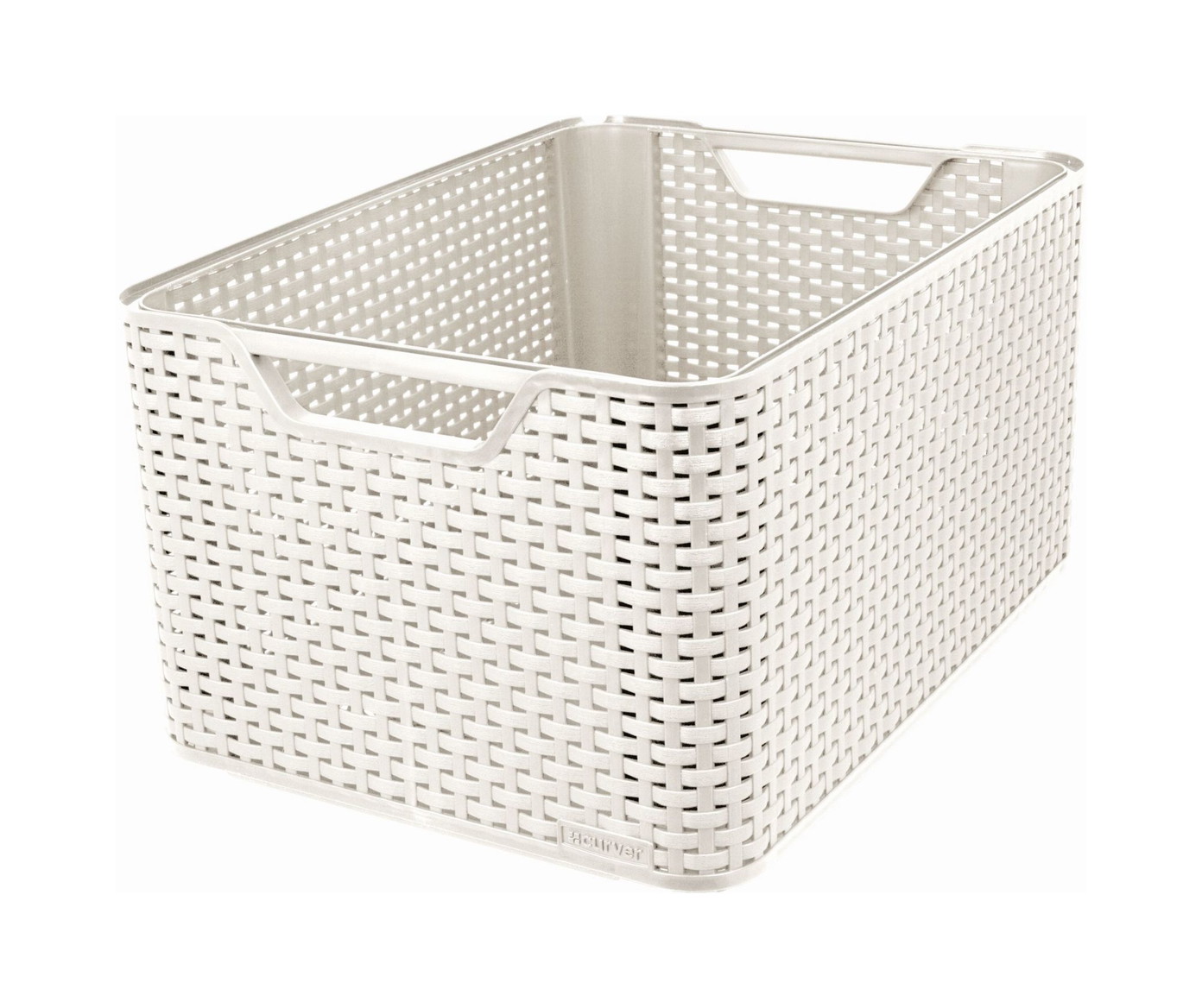 Plastikinis krepšys CURVER RATTAN STYLE, L, baltos sp., 44 x 33 x 23 cm, 30 l-0