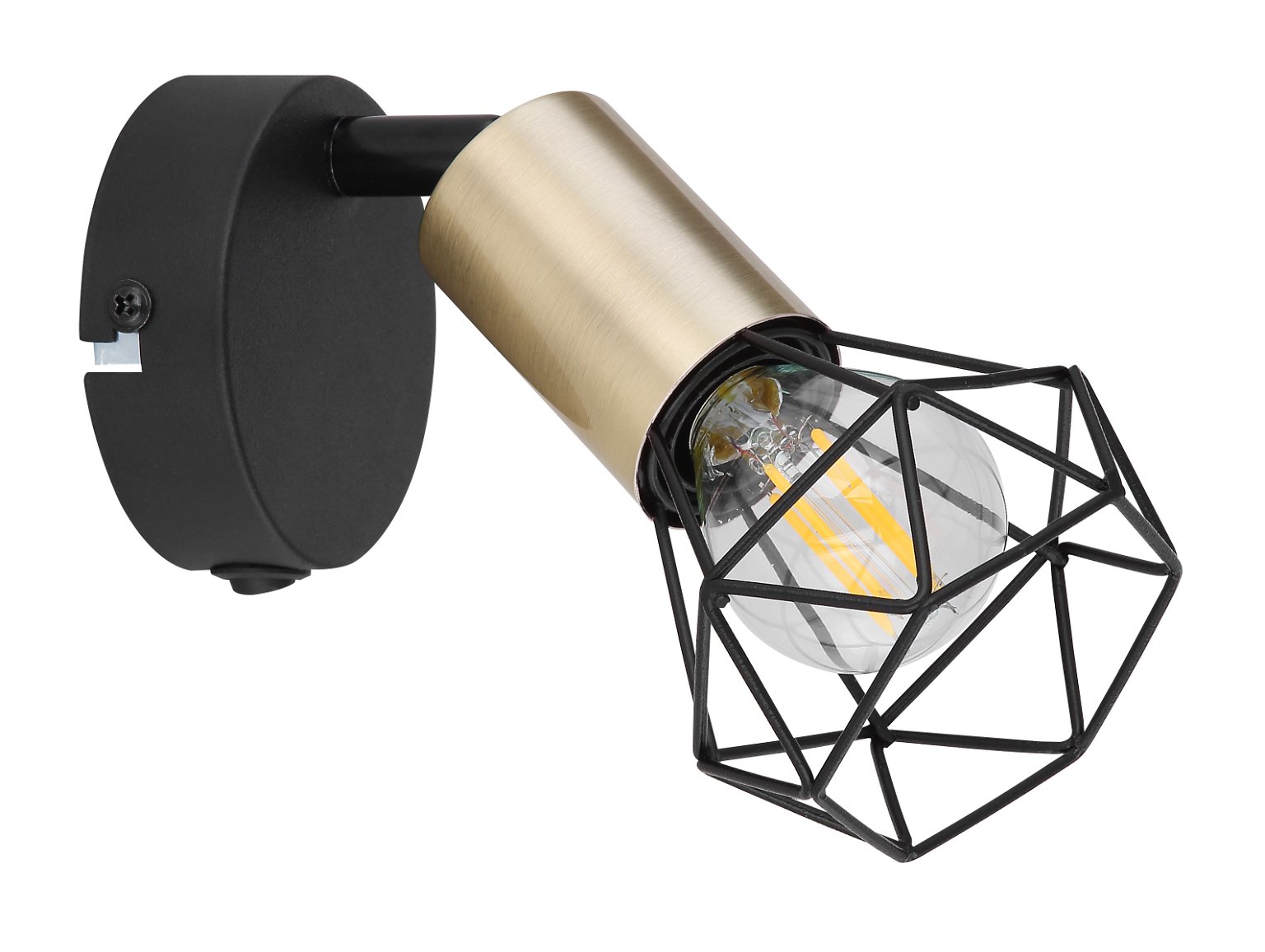 Taškinis šviestuvas GLOBO Xara I, 1 x E14, 40W, juodos/žalvario sp., 8 x 13,5 x 13 cm - 2