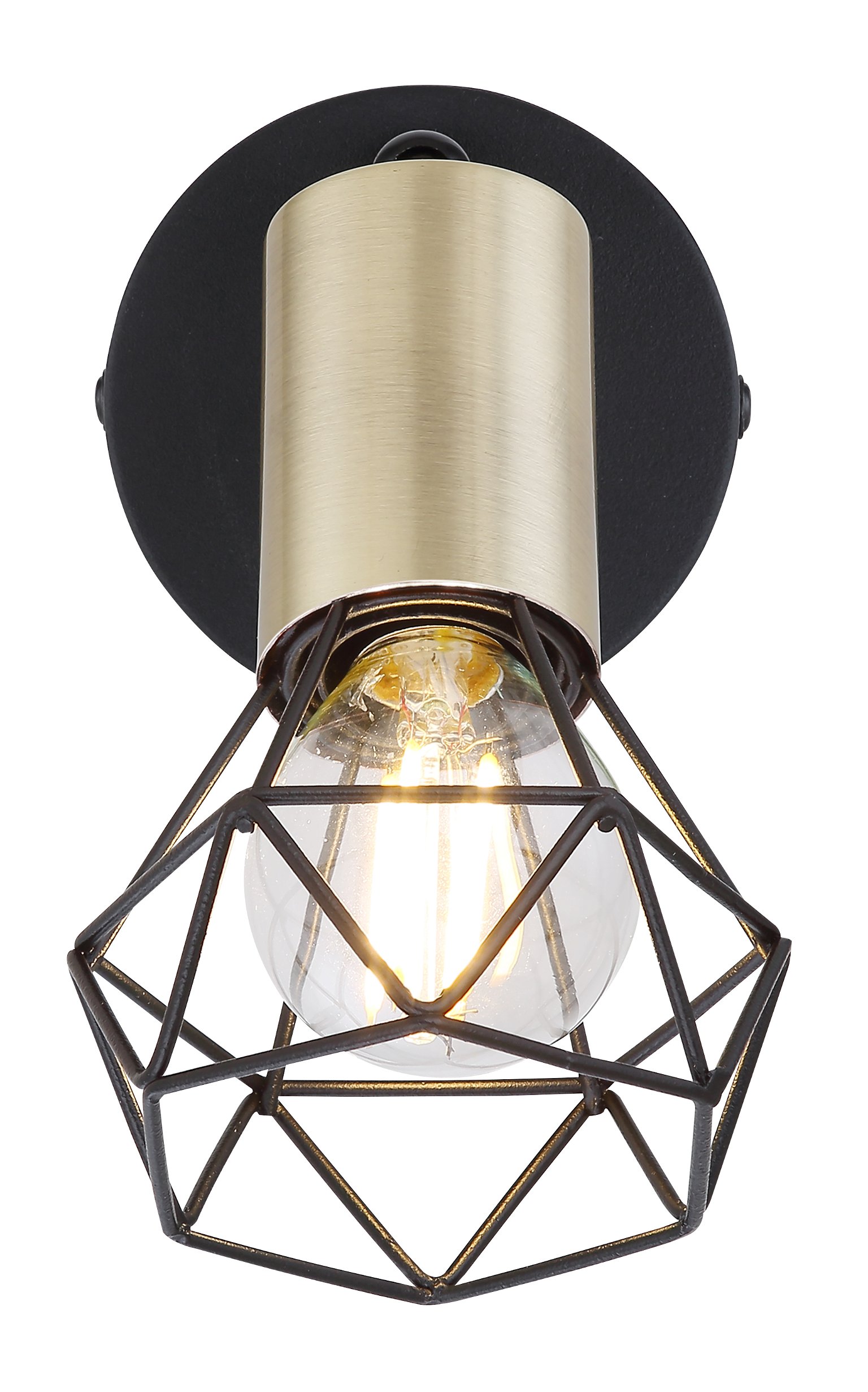 Taškinis šviestuvas GLOBO Xara I, 1 x E14, 40W, juodos/žalvario sp., 8 x 13,5 x 13 cm - 3