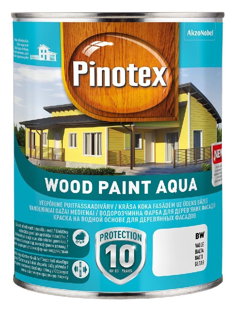 Medinių fasadų dažai PINOTEX WOOD PAINT AQUA, BW bazė, 1 l