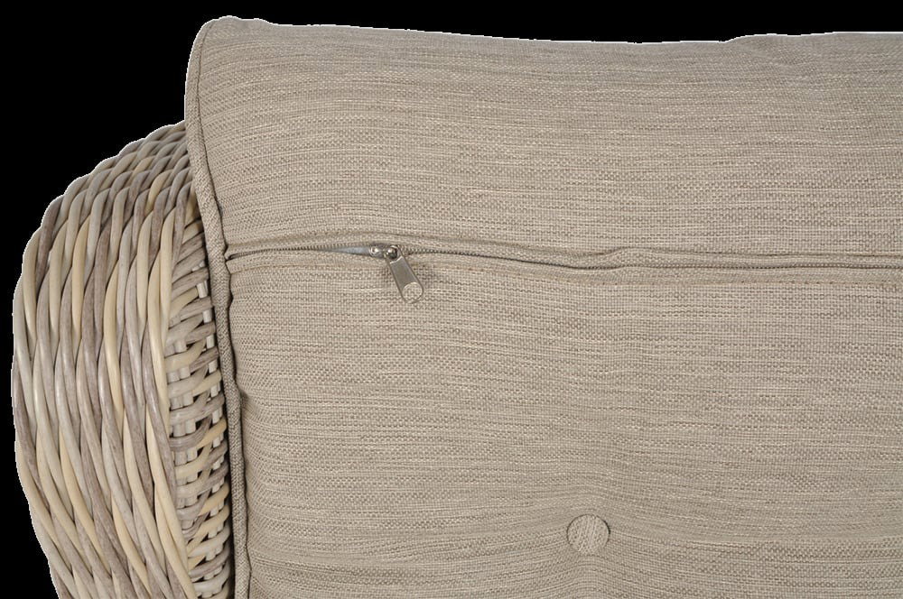 Lauko baldų komplektas TRIVENTO 2 + su pufais, Beige - 4