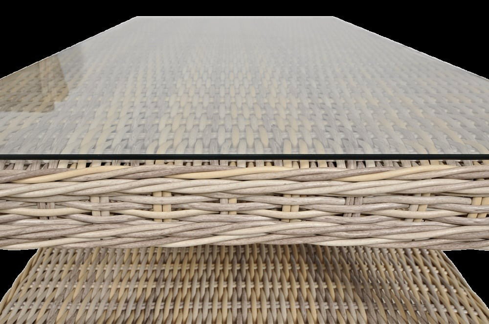 Lauko baldų komplektas TRIVENTO 2 + su pufais, Beige - 3