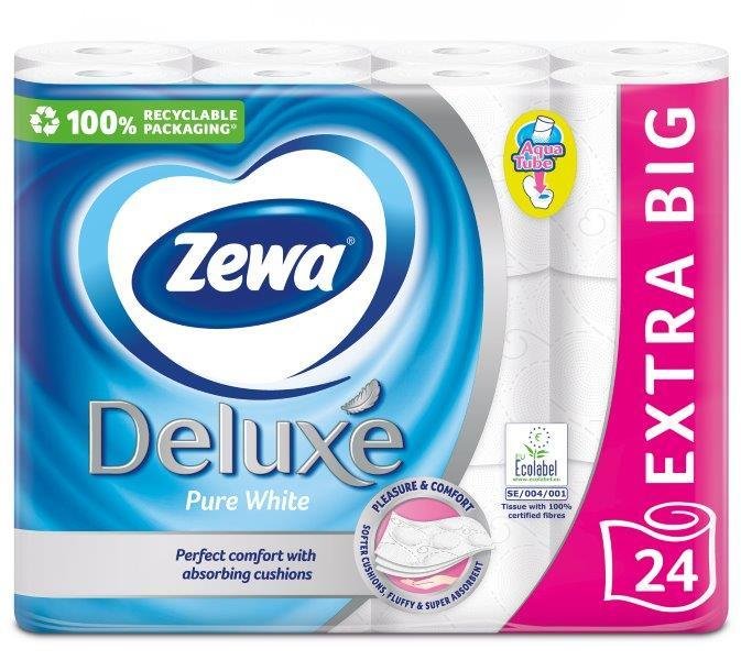 Tualetinis popierius ZEWA Deluxe Pure White, 3 sl., 24 vnt.
