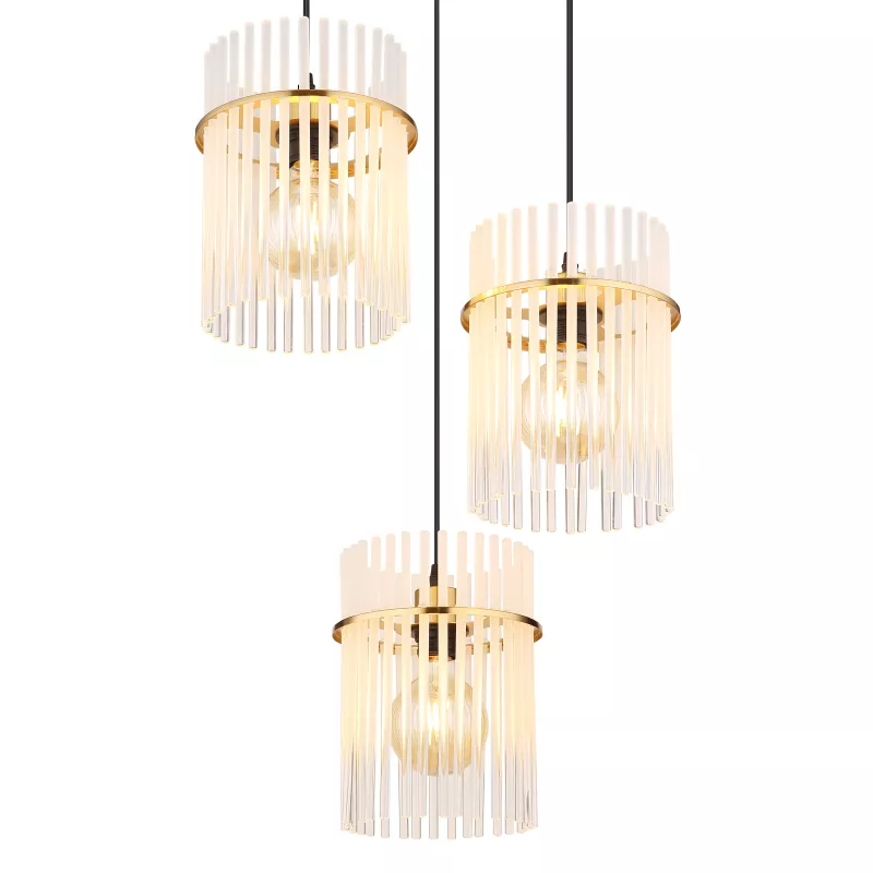 Pakabinamas šviestuvas GLOBO GORLEY, 3xE27, 60W, 230V, metalinis, aukso sp, ø47x140cm-1