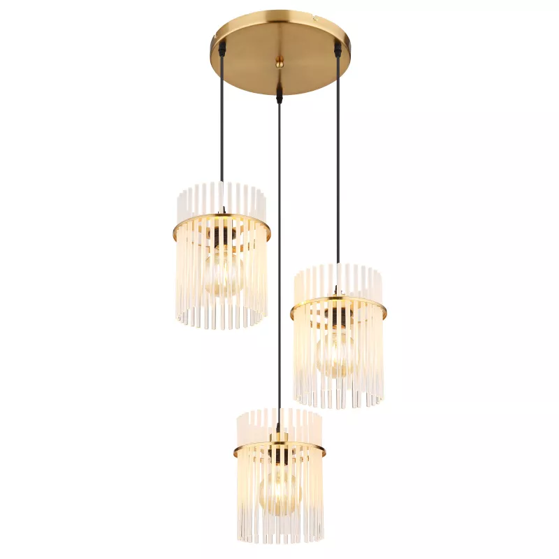 Pakabinamas šviestuvas GLOBO GORLEY, 3xE27, 60W, 230V, metalinis, aukso sp, ø47x140cm-0