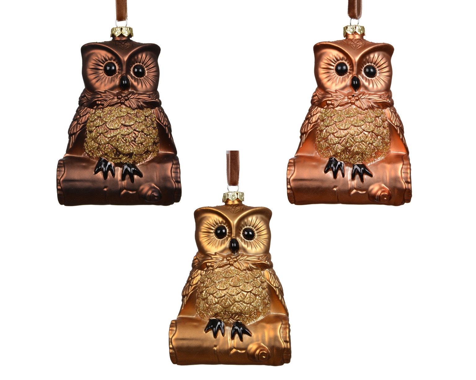 Kalėdinis eglės žaisliukas OWL, 3 spalvų, 10 cm, 1 vnt-0