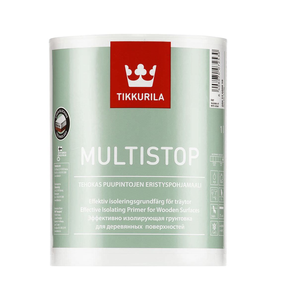 Medienos gruntas nuo sakų TIKKURILA MULTISTOP, visiškai matinis, 1 l-0