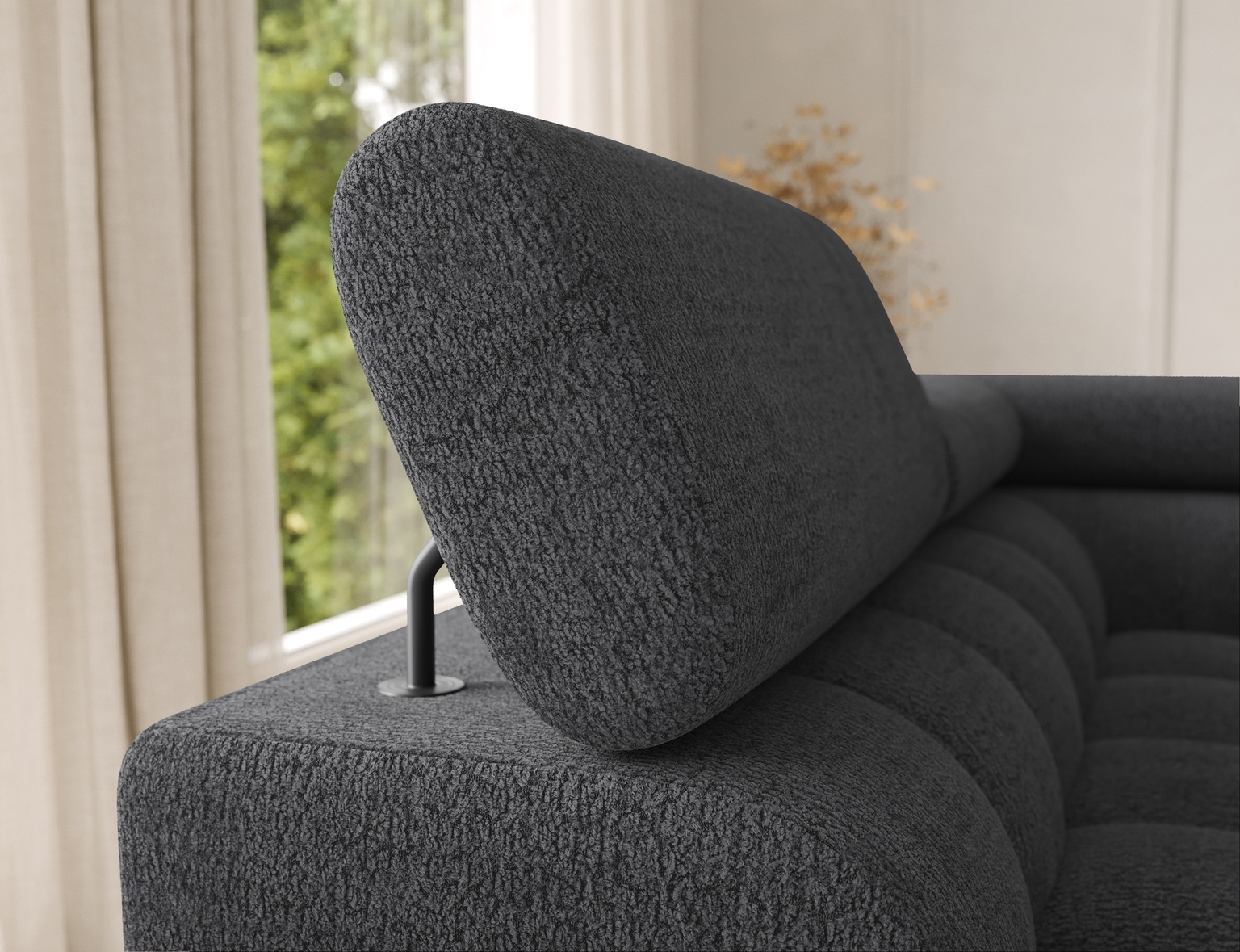 Kampinė sofa - lova Feraria Royal 05, tamsiai pilka sp., 202 x 358 cm x 93 cm - 8