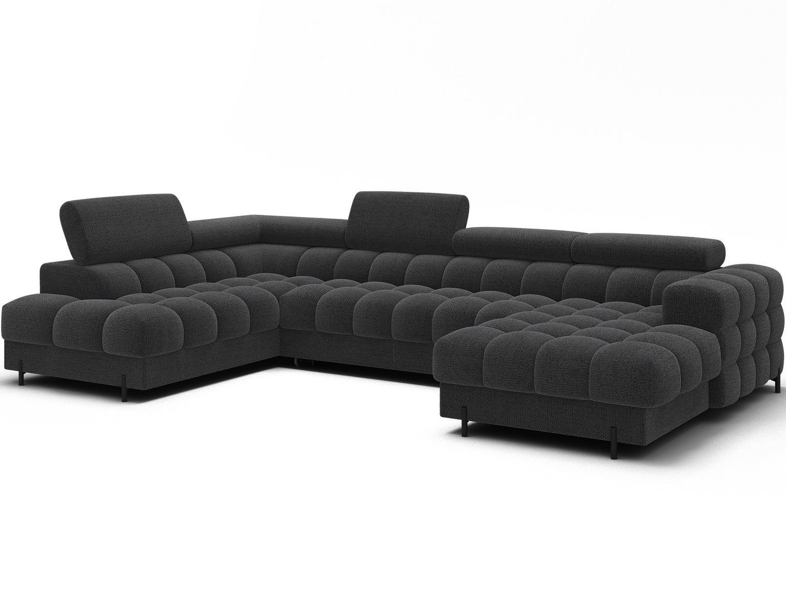 Kampinė sofa - lova Feraria Royal 05, tamsiai pilka sp., 202 x 358 cm x 93 cm - 3