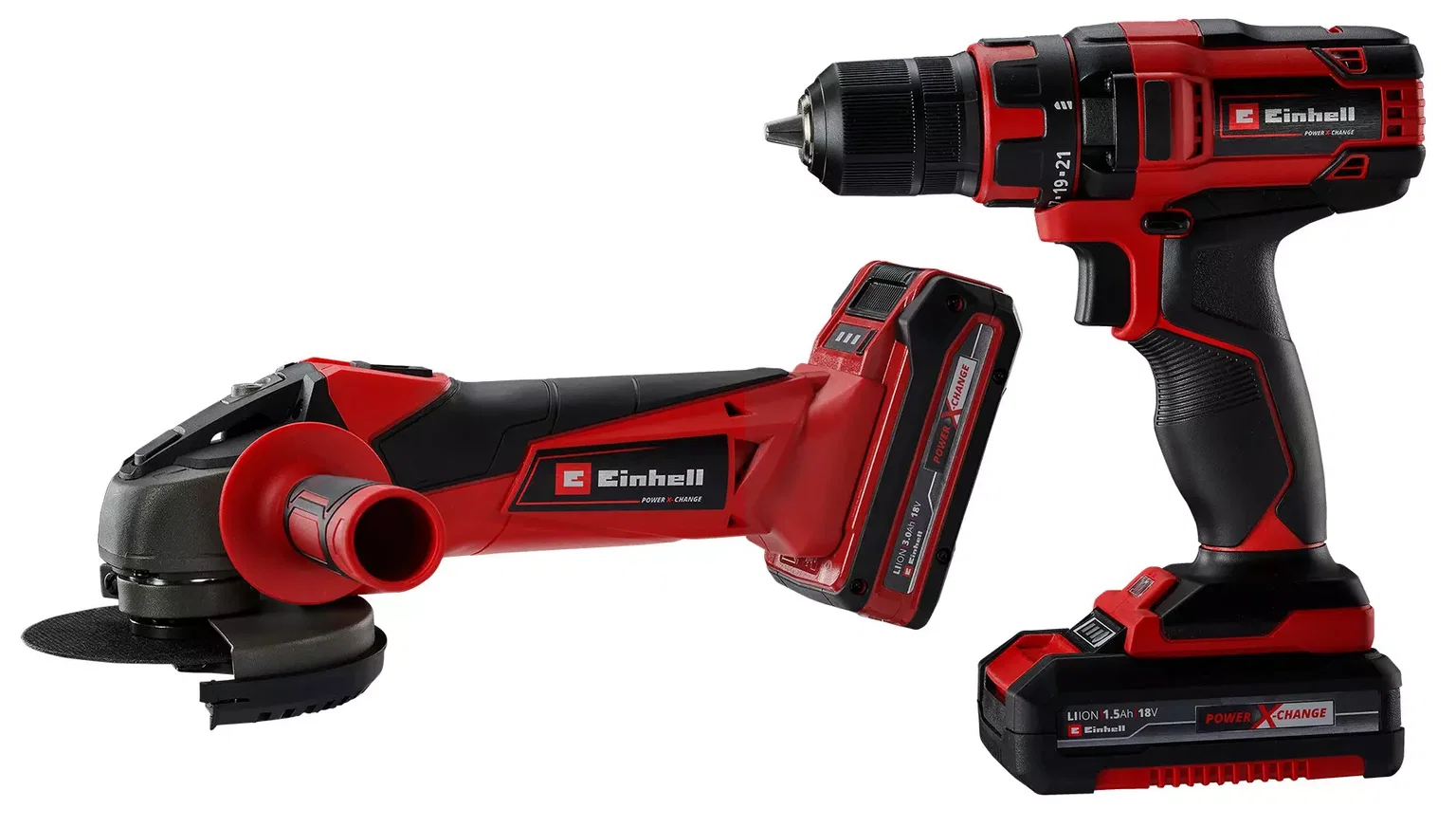 Akumuliatorinių įrankių komplektas EINHELL TC-TK 18 Li Kit, 18 V, 3,0 Ah + 1,5 Ah Li-ion-0