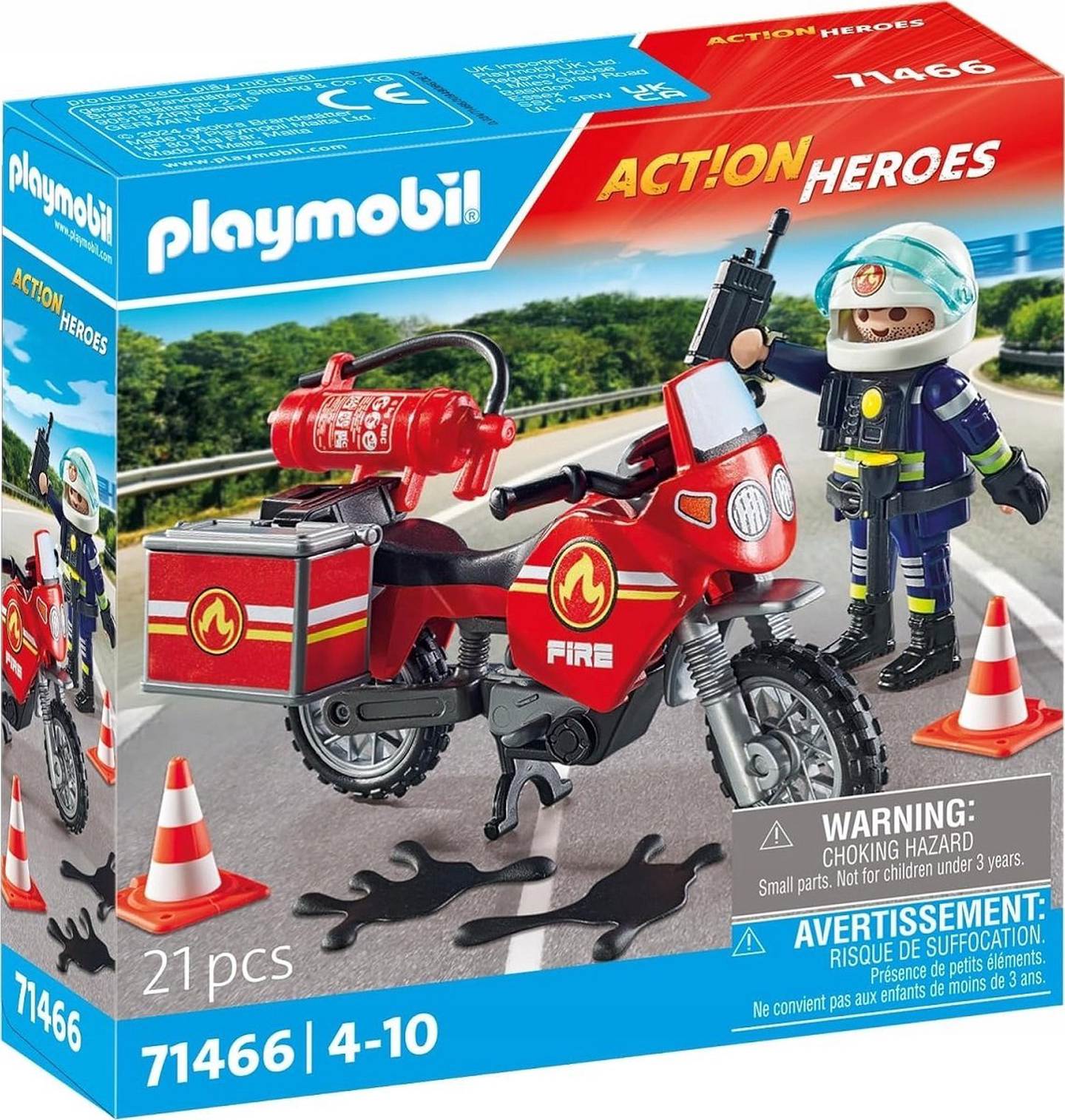 Konstruktorius PLAYMOBIL ACTION HEROES Ugniagesių motociklas - 1