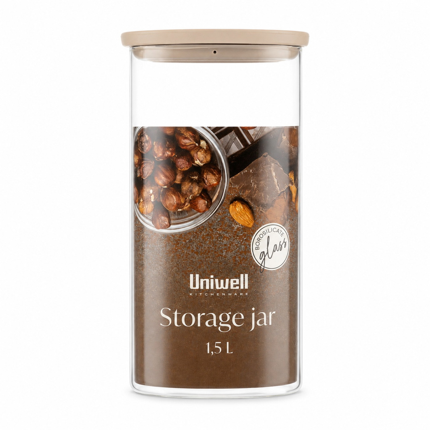 Stiklinis birių produktų indas UNIWELL BARO, 1,5 L-0