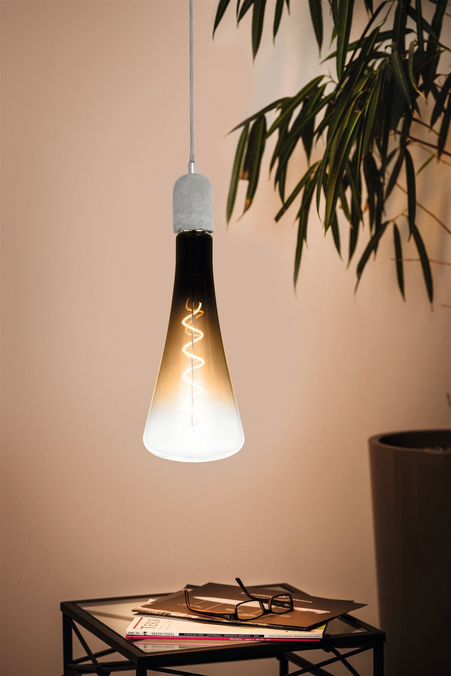 Dekoratyvinė LED lemputė EGLO, E27, T110, 4W, 1700K, 120lm, smėlio sp., ø11 x 28 cm, dimeriuojama - 2